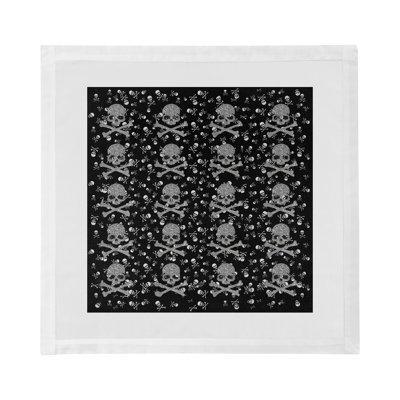 Crossbones Small Cotton Sateen Dinner Napkins