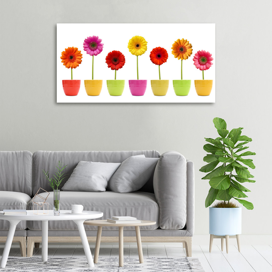 Glasbild Colorful Gerberas