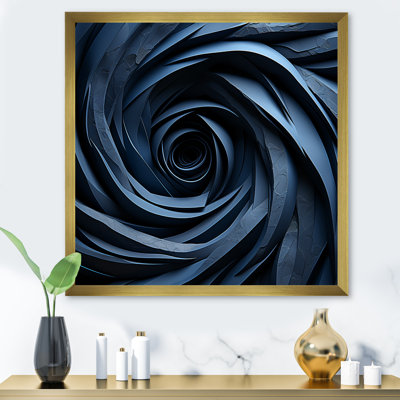 Spiraling Blue Abstract Vortex IV - Abstract Spirals, art mural