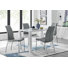 Eubanks High Gloss 4 Seat Rectangular Dining Table Set with Faux Leather Upholstered Dining Chairs