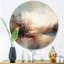 «Brown Abstracted Nature I», art mural rond en métal abstrait-88628407