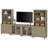 Entertainment Center With Bookshelves With Glass Doors & Drawer, Farmhouse Wall Unit TV Stand For Tvs, Bedroom & Home Theater-1417590217