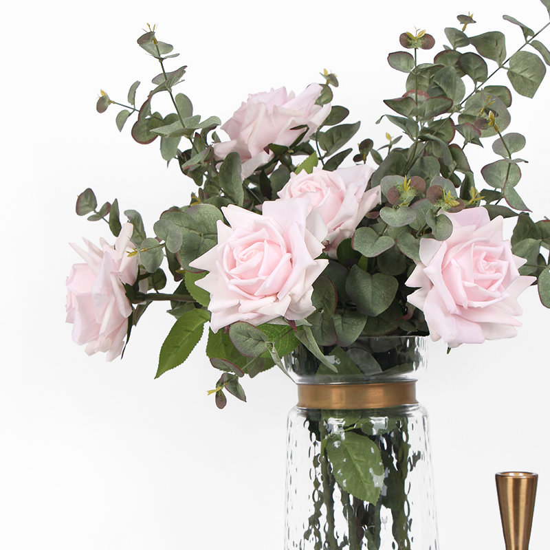 Tige de vase en combinaison real touch, Rose clair
