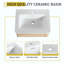 Meuble-lavabo mural avec lavabo en céramique et 1 porte à fermeture en douceur, contreplaqué-353039454