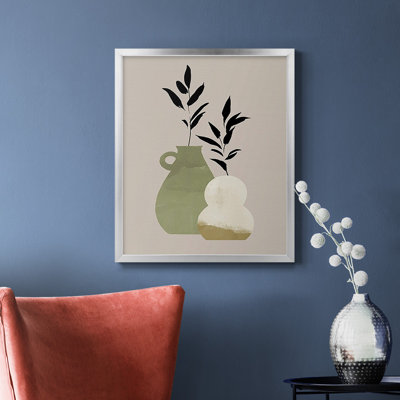 Simple Bud Vases II, toile encadrée de qualité supérieure - prête à être accrochée