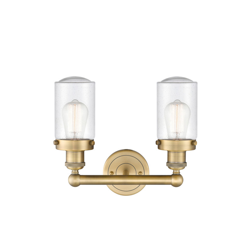Erkson 2 - Light Dimmable Vanity Light, Seedy, Brushed Brass