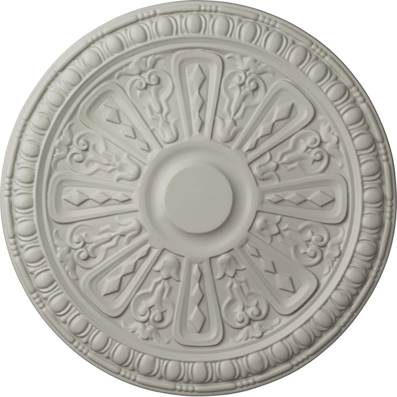 Médaillon de plafond 18 "de diamètre extérieur x P 1 1/4" (convient aux auvents jusqu'à 5 3/8 "), Pot de crème