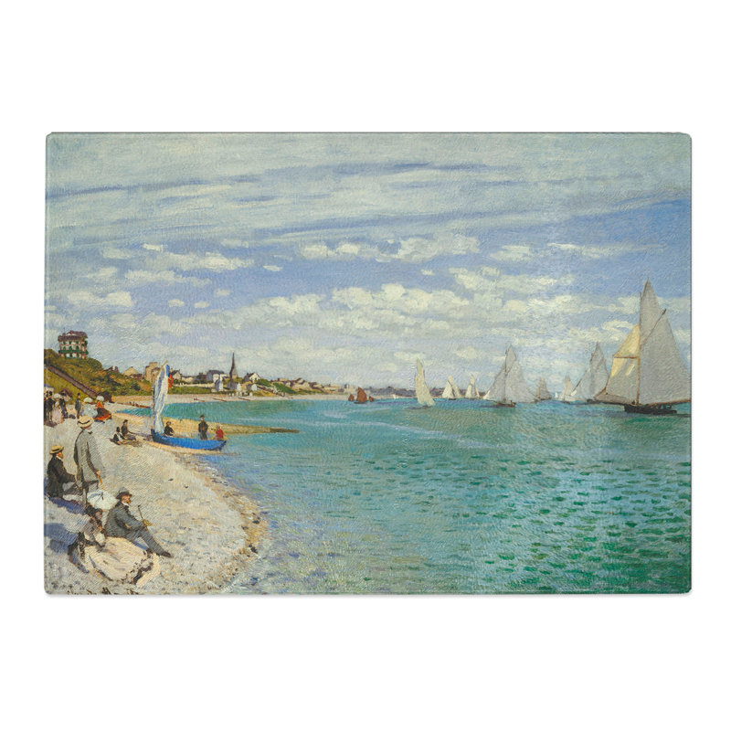 Regatta at Sainte-Adresse by Claude Monet Chopping Board, 0.4cm H x 28.5cm W x 39cm L