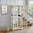 Cabinets, Traditional Off-White Curio Display Cabinet with Glass Doors Adjustable Shelves E26 Bulb Included | MDF+glass | Living Room-1838745698