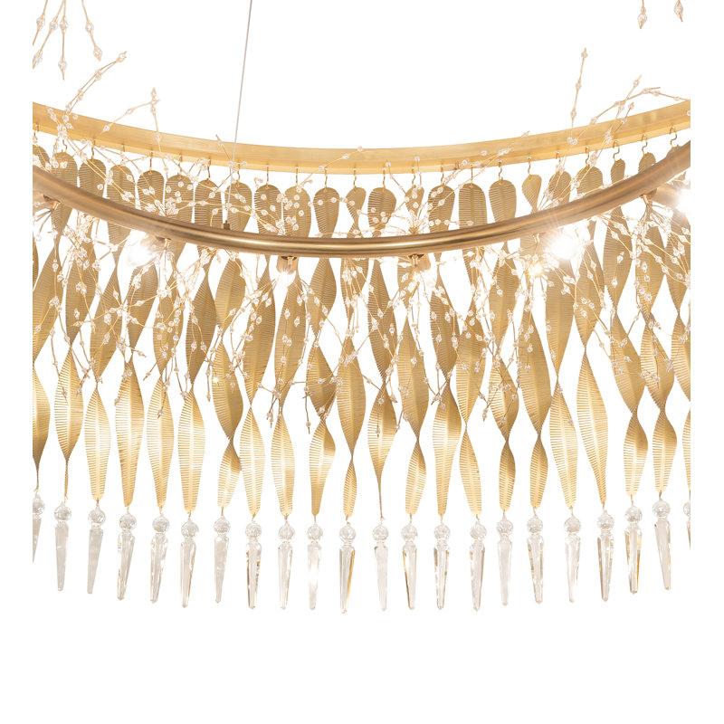 Lustre tambour unique à 18 lumières avec accents de cristal