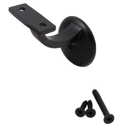 Support de main-courante en aluminium robuste avec base ronde de 2 1/8 po, noir mat par quincaillerie Stone Harbor