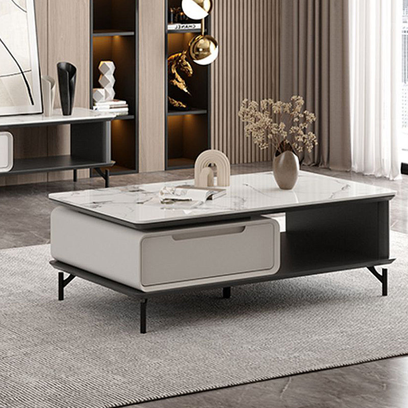 Table basse italienne en pierre frittée minimaliste