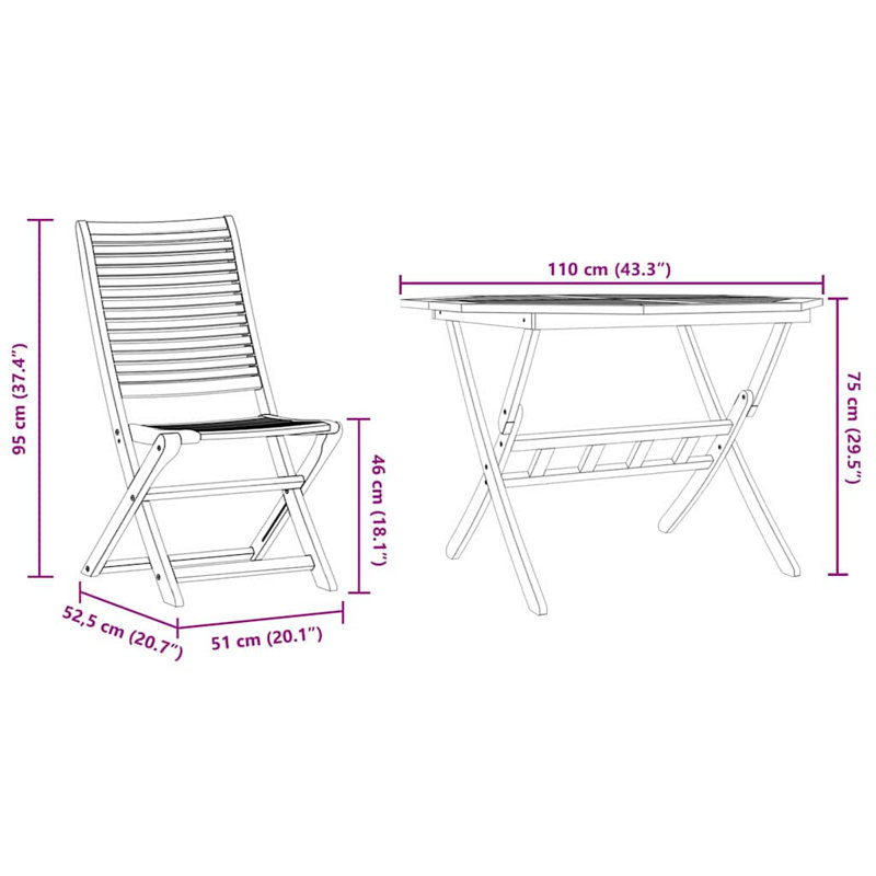 4 - Person Wood Patio Dining Set with Square Table