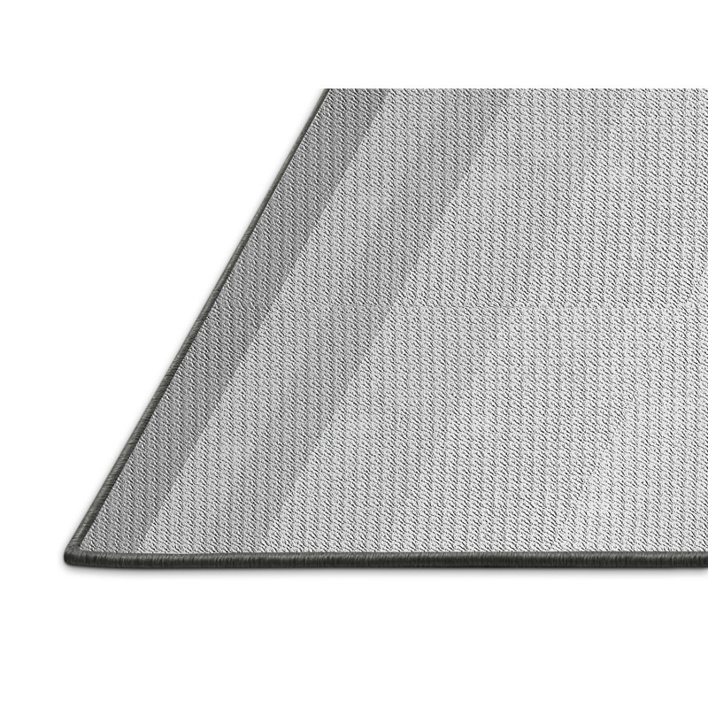 Tapis rayé gris en laine, Rectangle 4 pi x 6 pi