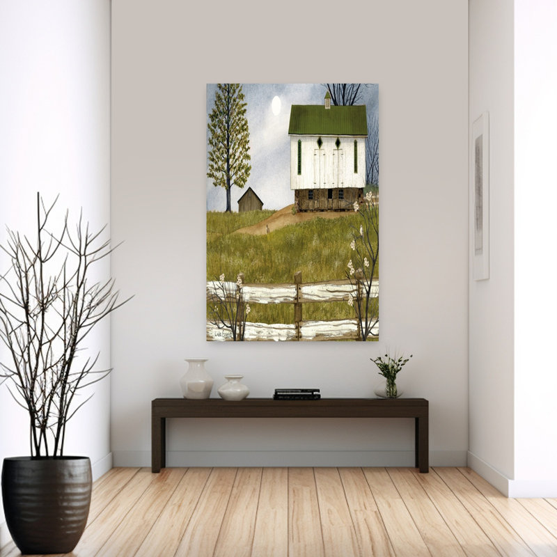 Printemps à la ferme, paysage contemporain abstrait, art printanier, H 40 po x l 60 po