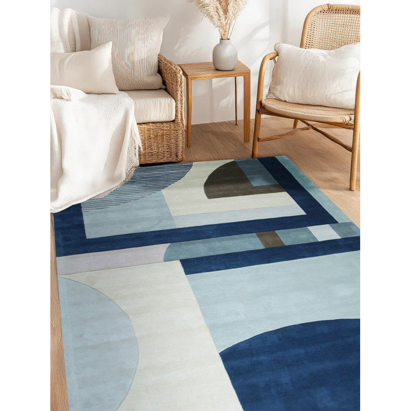 Tapis multicolore en laine touffeté à la main Eyvind, Rectangulaire 8 pi x 10 pi