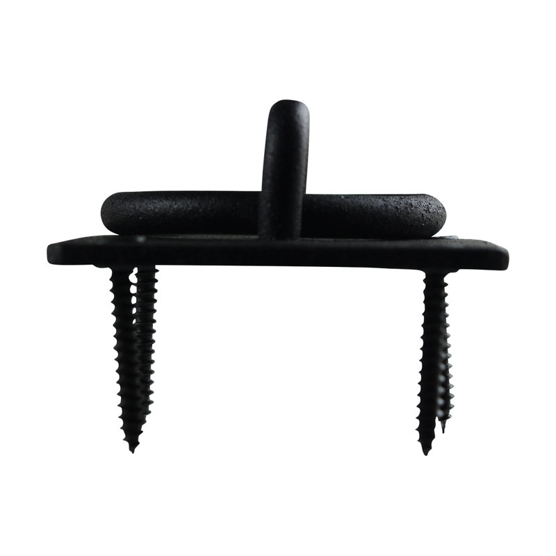 Black Cast Iron Ring Pull Cabinet Handle with Mounting Hardware
