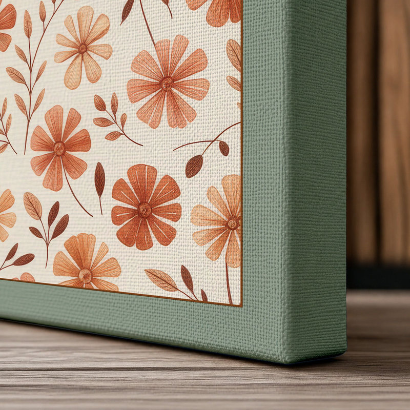 Scattered Warmth Botanical - Wrapped Canvas, 30x20 - 76.2 x 50.8 cm, Sage Border