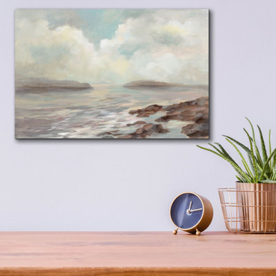 «Distant Island» par Silvia Vassileva, art mural en verre acrylique, 16 po x 12 po