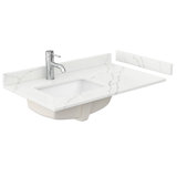 36" Single Countertop with Left Offset Square Sink (1-Hole), Backsplash & Sidesplash