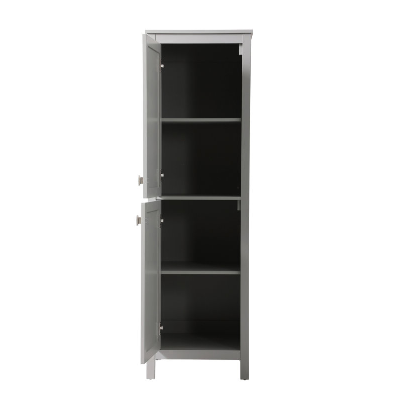 Rangement pour salle de bain Destinymarie, Gris / Nickel brossé, H 65 po x l 20 po x P 22 po