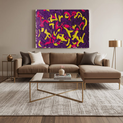 «Neo Expressionism 57», art mural sur toile mauve