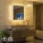 Palmina LED Medicine Cabinet with Mirrored Side Panels, Dimmable 3-Color Front Lighting & Ambient Back Glow, Anti-Fog, Outlet, Clock & Sensor Light, Surface/Recessed Mount-1947559690-1947559700