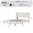 Full Size Velvet Bed Frame with Wingback Headboard, Upholstered Platform Bedframe with Wood Slats, No Box Spring Needed, Easy Assembly, Beige-235134680-235134693