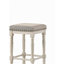 Tissu Tasnim brun clair avec tabouret de bar blanc rétro (ensemble de 2 pièces)