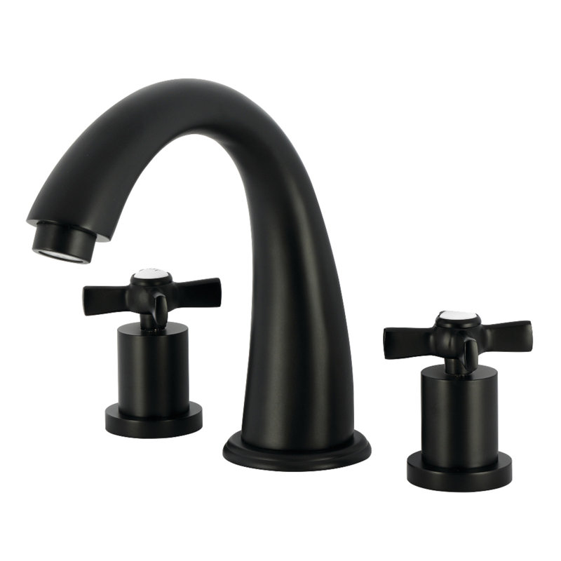 Kingston Brass Millennium Two-Handle 3-Hole Deck Mount Roman Tub Faucet, Matte Black