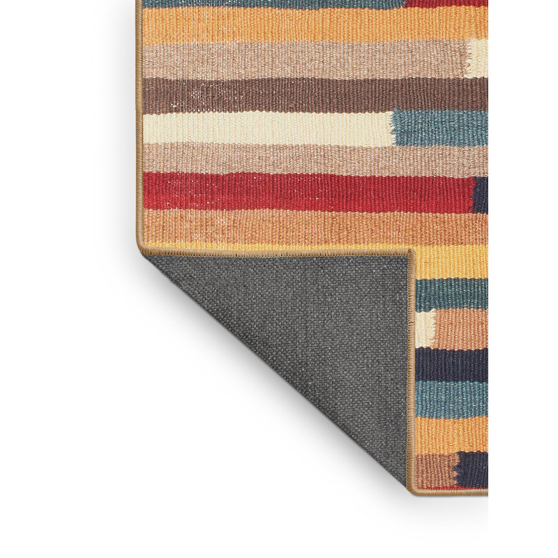 Tapis brun/bleu/gris/zone contemporaine, Rectangle 8 pi x 10 pi