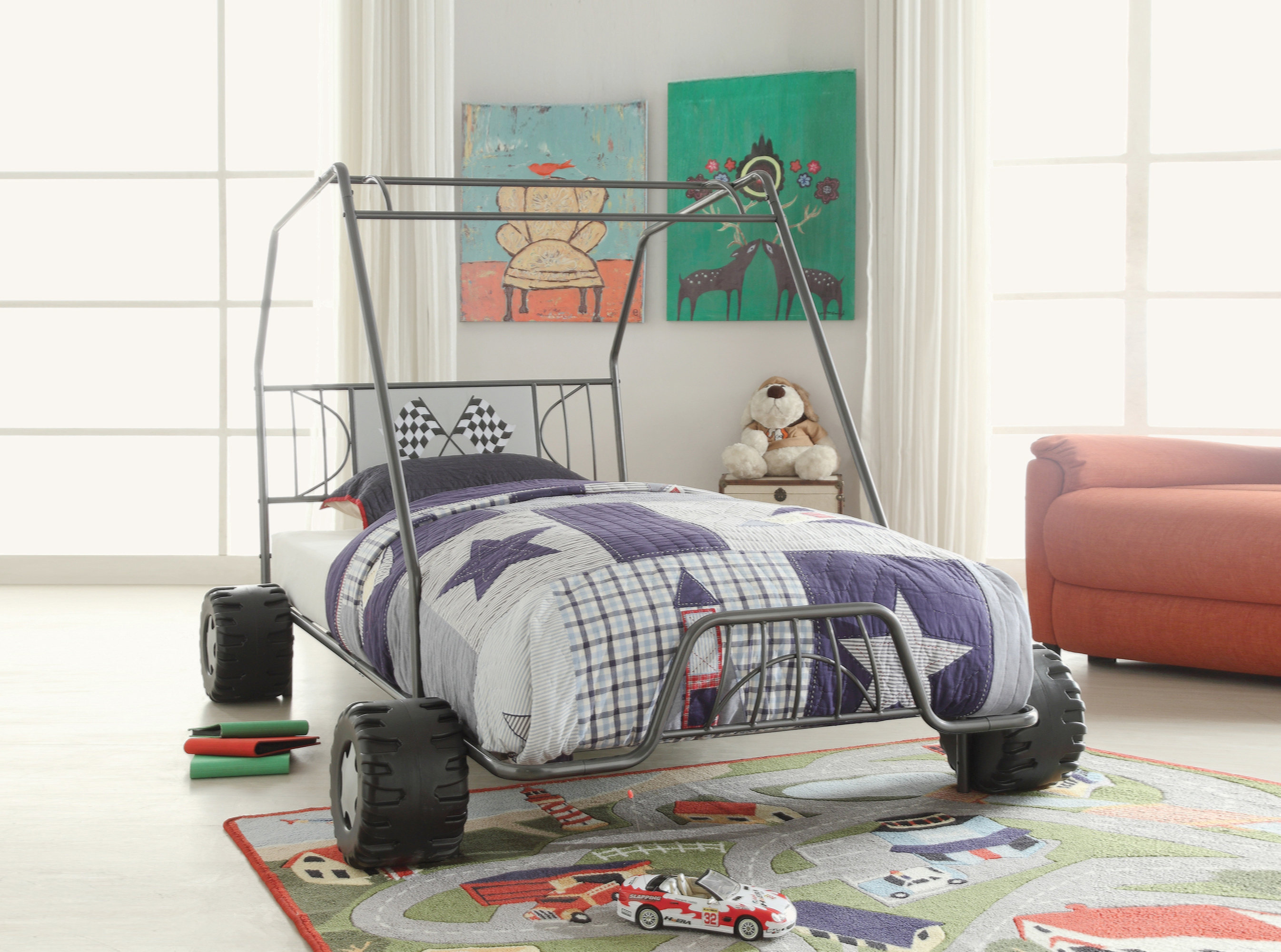 Xander Red Go Kart Twin Bed main image 0