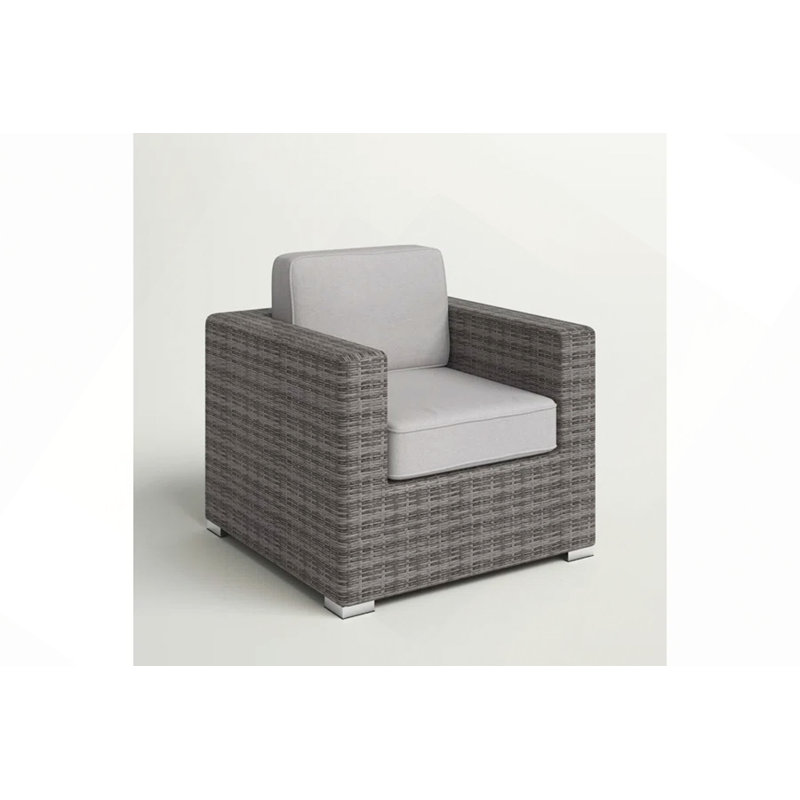 Fauteuil club en osier Minnesota, Gris, Gris