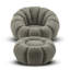 Mirielle Perse Teddy Boucle Swivel Accent Chair with Footstool-886881852