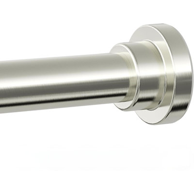 Shower Curtain Rod, 1" Diameter Heavy Duty Tension Shower Rod, Non Slip Adjustable 28-74 Inch No Drill Shower Curtain Rods Spring Tension For Bathroom, Shower Stall, No Rust, Brushed Nickel