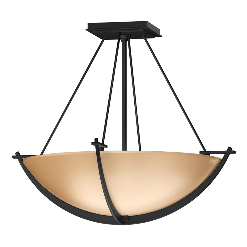 Compass 3 - Light Semi Flush Mount, Black, Sand, 16" H x 18.1" W x 18.1" D