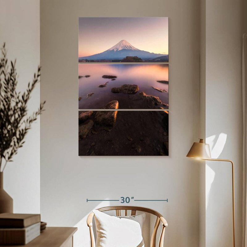 Lever du soleil Masam Mount Fuji I, H 65 po x l 42 po