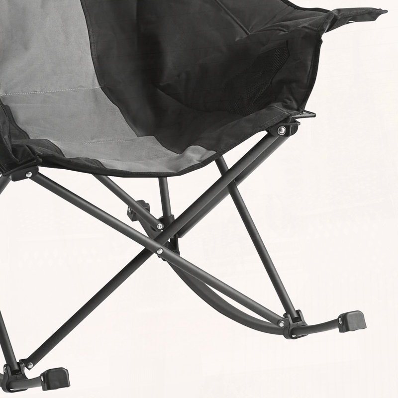 Chaise de camping portative pliante à bascule pliante avec porte-gobelet