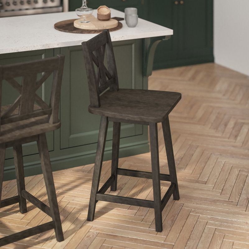 Tabouret de bar pivotant en bois massif de qualité commerciale, Petit tabouret (siège d'une hauteur de 23,75 po)