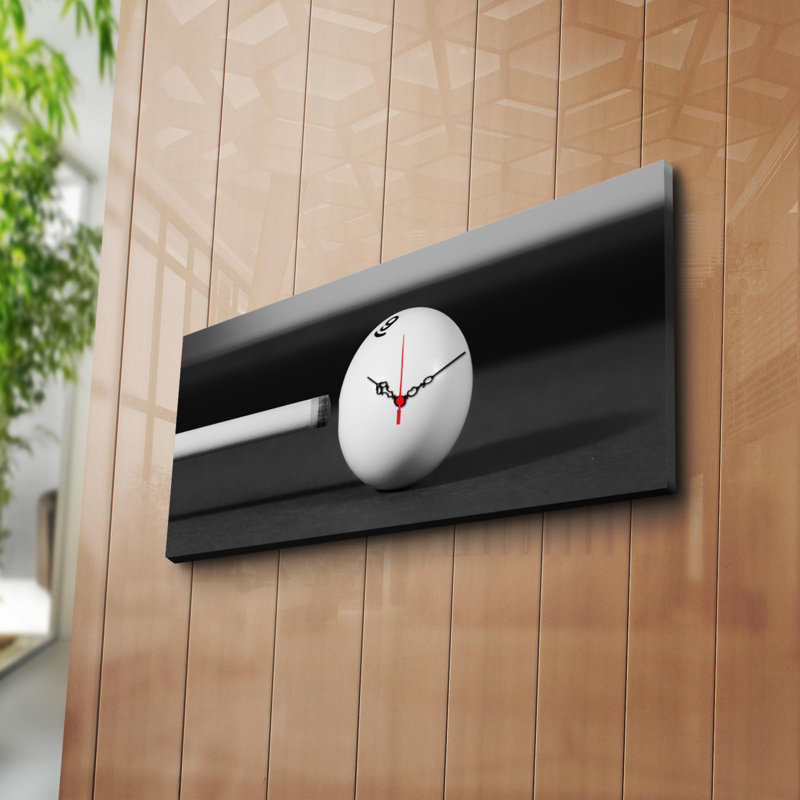 Elegant Decorative Canvas Wall Clock, 11.8 x 27.6 inches | 100% Suede Canvas with 100% Wooden Frame (Thickness: 1.2 inches) | Stylish Home Decor for Living Room, Bedroom & Office | Unique Design for Timeless Aesthetic Appeal