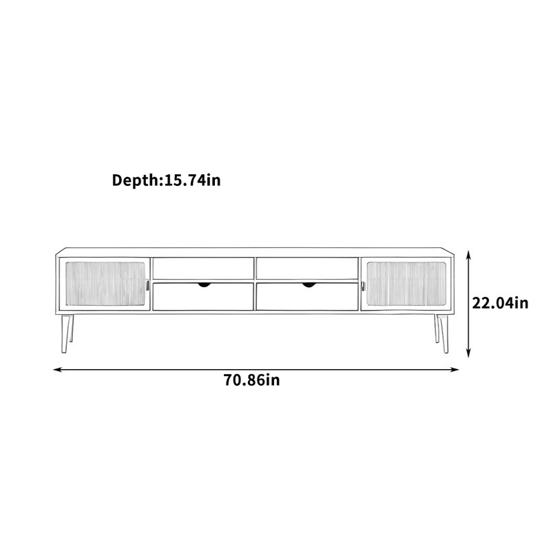 Osten, H 22,04 po x L 70,86 po x l 15,74 po