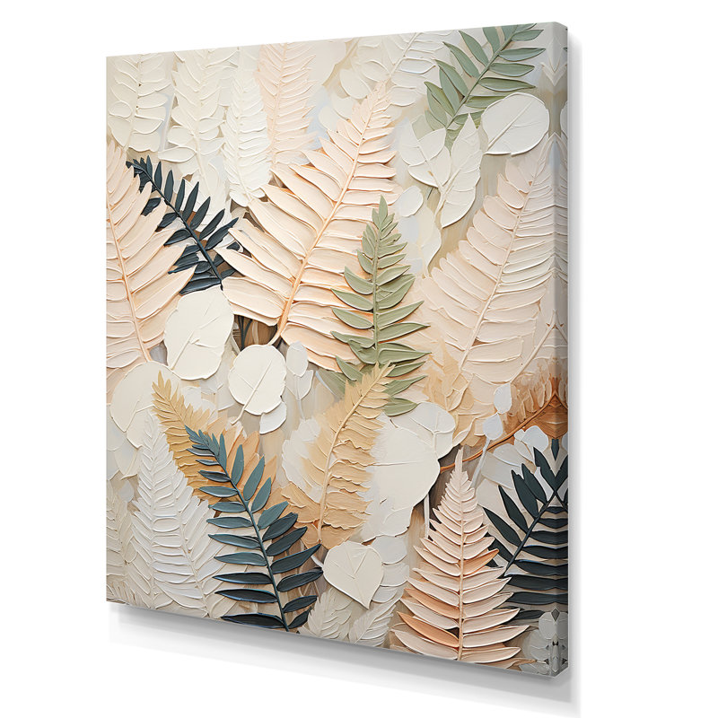 «Golden Ferns Silent Gracefulness» sur toile, H 32 po x l 24 po x P 1 po, Toile tendue