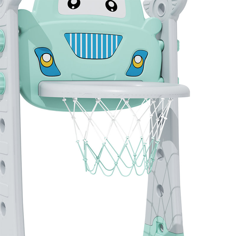 Isabelle & Max Boughton Adjustable Height In-Ground Basketball Hoop with Basketball(s) Included, Green