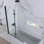 Porte de baignoire pliante/à deux vantaux sans cadre Jraty 39 po L x 55 po H, noire