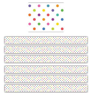 Bordure droite à pois colorés