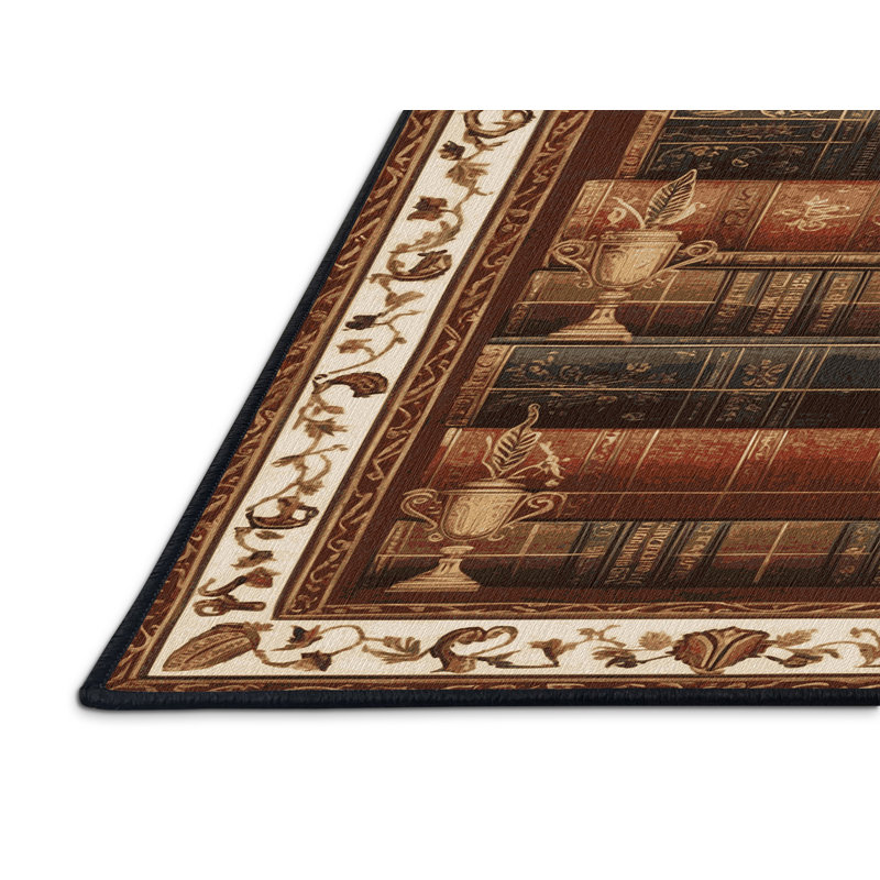 Tapis brun français lavable à la machine, Carré 5 pi