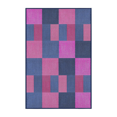 Tapis décoratif rose à motif géométrique Sackman