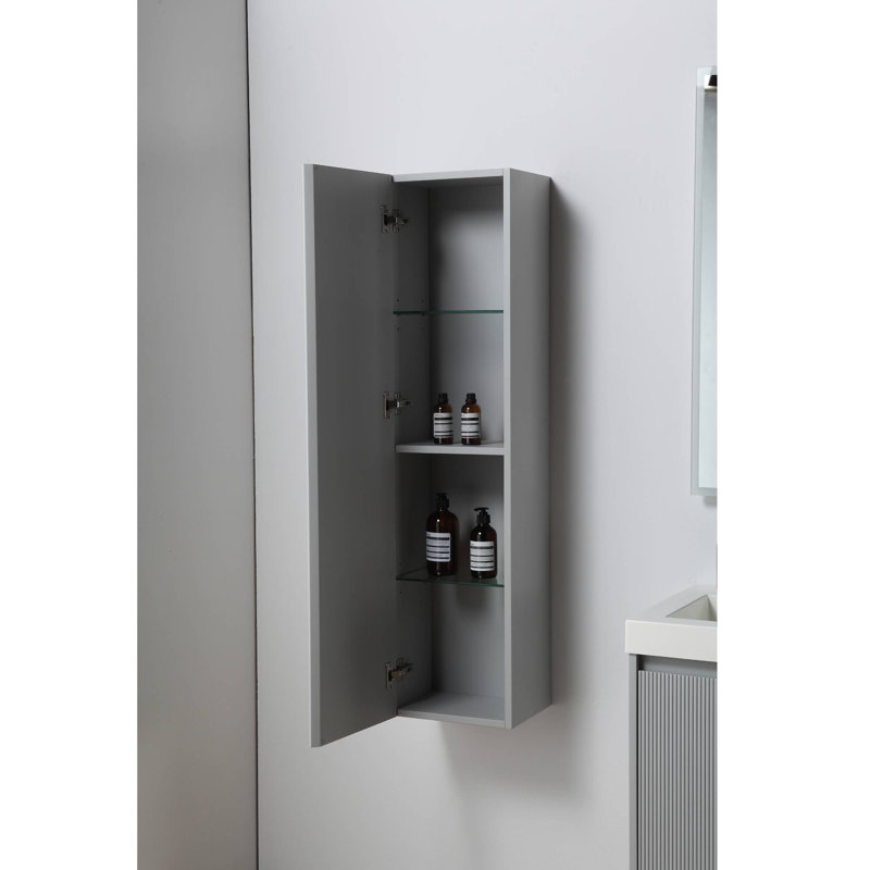 Armoire à linge murale Nikolaus, Gris clair