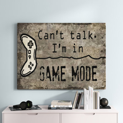 " Can't Talk Game Mode Quote Brown Controller " by Denise Sullivan