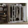 Cosmo 100% Solid Wood 4-door Wardrobe Armoire with Mirrored Doors